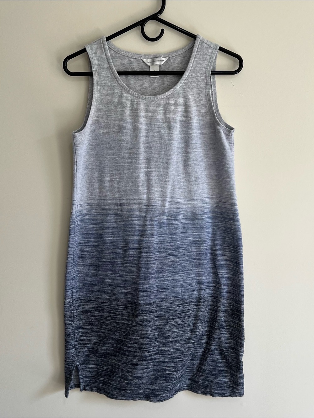 Christopher & Banks Sleeveless Gray to Navy Ombre Knit Midi Dress - Size S